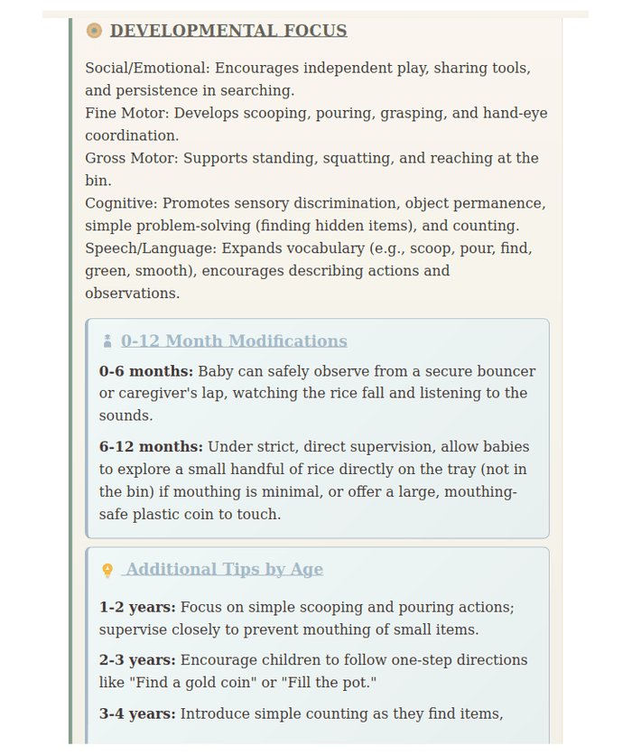 Developmental focus and age modification tips